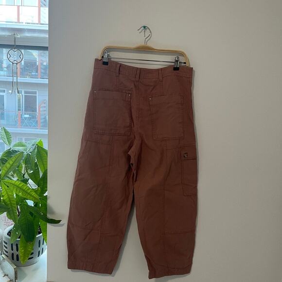 NEW By Anthropologie Plum Wide Leg Cargo Pants Size 12 - Picture 7 of 7